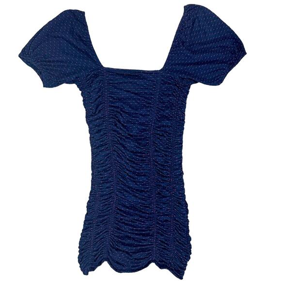 Free People Polka Dot Ruched Mini Dress Size XS - Picture 1 of 9